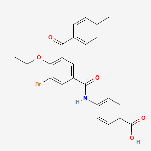 molecular formula C24H20BrNO5 B3182615 4-[[3-bromo-4-ethoxy-5-(4-methylbenzoyl)benzoyl]amino]benzoic acid CAS No. 958295-17-5
