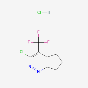 molecular formula C8H7Cl2F3N2 B3182697 3-chloro-4-(trifluoromethyl)-6,7-dihydro-5H-cyclopenta[c]pyridazine hydrochloride CAS No. 1171056-28-2