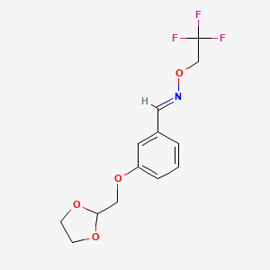 (E)-1-{3-[(1,3-Dioxolan-2-yl)methoxy]phenyl}-N-(2,2,2-trifluoroethoxy)methanimine
