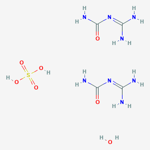 molecular formula C4H16N8O7S B3182813 Diaminomethylideneurea;sulfuric acid;hydrate CAS No. 207300-86-5