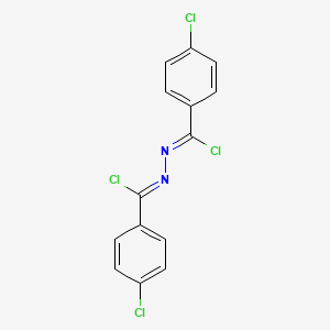 molecular formula C14H8Cl4N2 B3182959 Benzenecarbohydrazonoylchloride, 4-chloro-N-[chloro(4-chlorophenyl)methylene]- CAS No. 37932-51-7