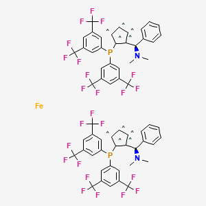 molecular formula C60H42F24FeN2P2 B3183015 (S,S)-(-)-2,2'-Bis[(R)-(N,N-dimethylamino)(phenyl)methyl]-1,1'-bis[di(3,5-trifluoromethylphenyl)phosphino]ferrocene CAS No. 494227-36-0