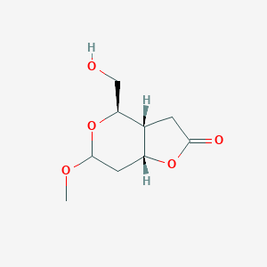 molecular formula C9H14O5 B3183080 (3aR,4R,7aR)-4-(Hydroxymethyl)-6-methoxytetrahydro-4H-furo[3,2-c]pyran-2(3H)-one CAS No. 62210-98-4