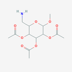 molecular formula C13H21NO8 B3183158 Methyl 6-amino-6-deoxy-2,3,4-tracetate-D-glucopyranoside CAS No. 715649-25-5