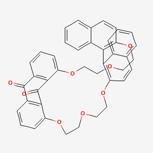 molecular formula C42H34O8 B3183159 6,9,12,33,36,39-Hexaoxaoctacyclo[42.3.1.05,47.013,22.016,21.023,32.024,29.040,45]octatetraconta-1(47),2,4,13(22),14,16,18,20,23(32),24,26,28,30,40,42,44-hexadecaene-46,48-dione CAS No. 721924-26-1