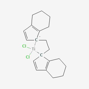 molecular formula C20H24Cl2Ti-2 B3183239 Dichloro-(R,R)-ethylenebis-(4,5,6,7-tetrahydro-1-indenyl)-titanium(IV) CAS No. 83462-45-7