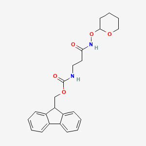 molecular formula C23H26N2O5 B3183242 N-(2H-3,4,5,6-Tetrahydropyran-2-yloxy)-3-[(fluoren-9-ylmethoxy)carbonylamino]propanamide CAS No. 850349-60-9
