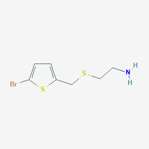molecular formula C7H10BrNS2 B3183253 2-(((5-Bromothiophen-2-yl)methyl)thio)ethan-1-amine CAS No. 852916-58-6