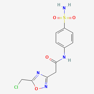 2-[5-(chloromethyl)-1,2,4-oxadiazol-3-yl]-N-(4-sulfamoylphenyl)acetamide