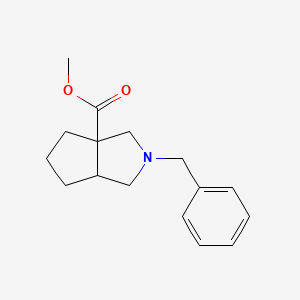 molecular formula C16H21NO2 B3183293 2-Benzyl-hexahydro-cyclopenta[c]pyrrole-3a-carboxylic acid methyl ester CAS No. 885958-43-0
