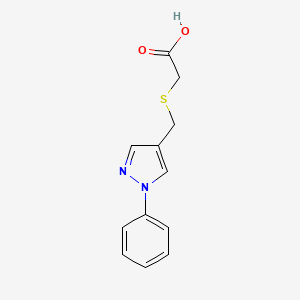 molecular formula C12H12N2O2S B3183391 {[(1-phenyl-1H-pyrazol-4-yl)methyl]thio}acetic acid CAS No. 957038-37-8