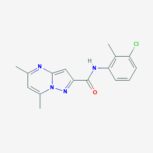 molecular formula C16H15ClN4O B318340 N-(3-chloro-2-methylphenyl)-5,7-dimethylpyrazolo[1,5-a]pyrimidine-2-carboxamide 