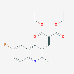 B3183767 6-Bromo-2-chloro-3-(2,2-diethoxycarbonyl)vinylquinoline CAS No. 1031928-81-0