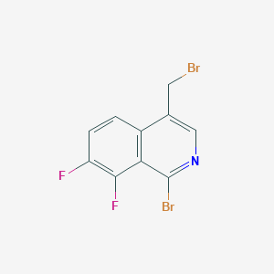 molecular formula C10H5Br2F2N B3183922 1-Bromo-4-(bromomethyl)-7,8-difluoroisoquinoline CAS No. 1050203-63-8