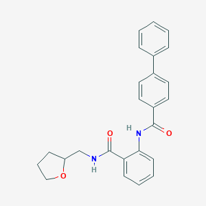 molecular formula C25H24N2O3 B318442 N-{2-[(OXOLAN-2-YLMETHYL)CARBAMOYL]PHENYL}-[1,1'-BIPHENYL]-4-CARBOXAMIDE 