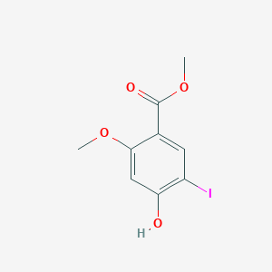 molecular formula C9H9IO4 B3184544 Methyl 4-hydroxy-5-iodo-2-methoxybenzoate CAS No. 1131587-51-3