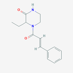 molecular formula C15H18N2O2 B318462 4-cinnamoyl-3-ethyl-2-piperazinone 