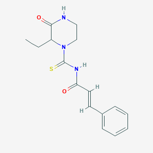 molecular formula C16H19N3O2S B318463 N-[(2-ethyl-3-oxo-1-piperazinyl)carbothioyl]-3-phenylacrylamide 