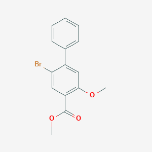 molecular formula C15H13BrO3 B3184709 Methyl 2-bromo-5-methoxy-[1,1'-biphenyl]-4-carboxylate CAS No. 1131587-95-5
