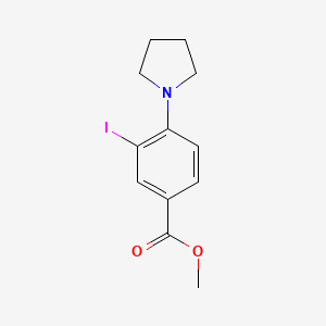 molecular formula C12H14INO2 B3184952 Methyl 3-iodo-4-(pyrrolidin-1-yl)benzoate CAS No. 1131614-28-2