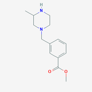 molecular formula C14H20N2O2 B3185318 methyl 3-((3-methylpiperazin-1-yl)methyl) benzoate CAS No. 1131622-68-8