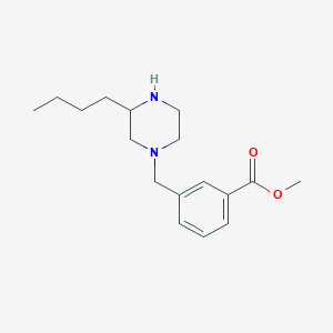 molecular formula C17H26N2O2 B3185336 Methyl 3-((3-butylpiperazin-1-yl)methyl)benzoate CAS No. 1131622-74-6