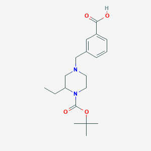 molecular formula C19H28N2O4 B3185353 1-(3-carboxyphenylmethyl)-3-ethyl-4-Boc piperazine CAS No. 1131622-98-4