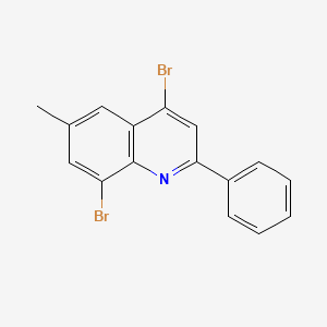 molecular formula C16H11Br2N B3185926 4,8-Dibromo-6-methyl-2-phenylquinoline CAS No. 1189107-04-7