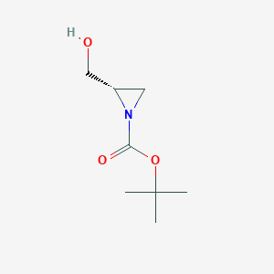 molecular formula C8H15NO3 B3186071 (S)-tert-butyl 2-(hydroxymethyl)aziridine-1-carboxylate CAS No. 1198080-11-3