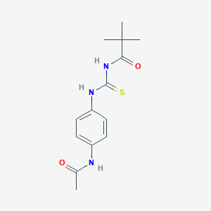 molecular formula C14H19N3O2S B318614 N-[4-({[(2,2-dimethylpropanoyl)amino]carbothioyl}amino)phenyl]acetamide 