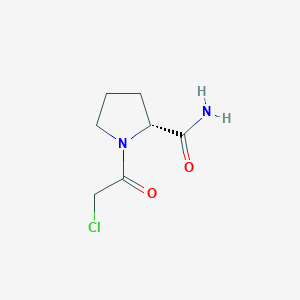 molecular formula C7H11ClN2O2 B3186142 (R)-1-(2-Chloroacetyl)pyrrolidine-2-carboxamide CAS No. 1211679-98-9