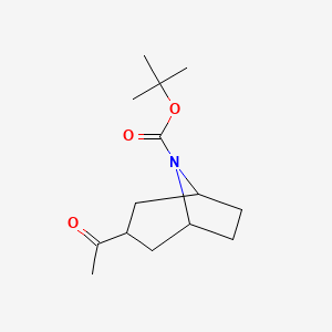 molecular formula C14H23NO3 B3186325 8-Azabicyclo[3.2.1]octane-8-carboxylic acid, 3-acetyl-, 1,1-dimethylethyl ester CAS No. 1224194-63-1
