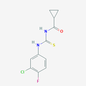 molecular formula C11H10ClFN2OS B318654 N-(3-chloro-4-fluorophenyl)-N'-(cyclopropylcarbonyl)thiourea 