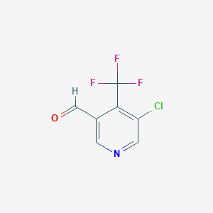 molecular formula C7H3ClF3NO B3186564 5-Chloro-4-(trifluoromethyl)pyridine-3-carbaldehyde CAS No. 1256826-16-0
