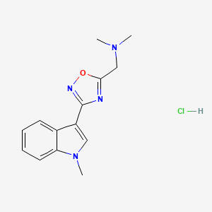molecular formula C14H17ClN4O B3186584 N,N-Dimethyl-1-(3-(1-methyl-1H-indol-3-yl)-1,2,4-oxadiazol-5-yl)methanamine hydrochloride(1:x) CAS No. 125817-65-4