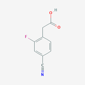 molecular formula C9H6FNO2 B3186634 4-Cyano-2-fluorophenylacetic acid CAS No. 1261791-33-6