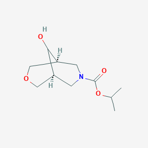 molecular formula C11H19NO4 B3186705 Isopropyl 9-anti-hydroxy-3-oxa-7-azabicyclo[3.3.1]nonane-7-carboxylate CAS No. 1269515-60-7