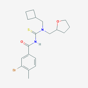 molecular formula C19H25BrN2O2S B318679 N'-(3-bromo-4-methylbenzoyl)-N-(cyclobutylmethyl)-N-(tetrahydro-2-furanylmethyl)thiourea 
