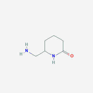 molecular formula C6H12N2O B3186791 6-(Aminomethyl)piperidin-2-one CAS No. 130762-29-7