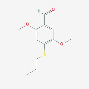 molecular formula C12H16O3S B3186850 Benzaldehyde, 2,5-dimethoxy-4-(propylthio)- CAS No. 132184-35-1