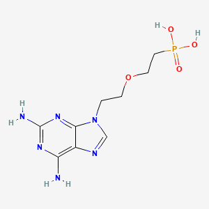 molecular formula C9H15N6O4P B3187040 Phosphonic acid, [2-[2-(2,6-diamino-9H-purin-9-yl)ethoxy]ethyl]- CAS No. 138277-02-8