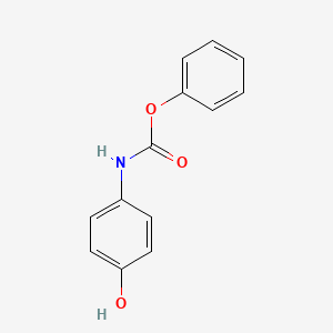 molecular formula C13H11NO3 B3187195 Carbamic acid, (4-hydroxyphenyl)-, phenyl ester CAS No. 14235-95-1