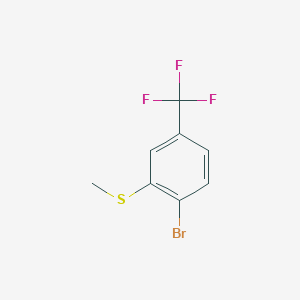 B3187223 Benzene, 1-bromo-2-(methylthio)-4-(trifluoromethyl)- CAS No. 142994-07-8