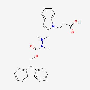3-(2-((2-(((9H-fluoren-9-yl)methoxy)carbonyl)-1,2-dimethylhydrazinyl)methyl)-1H-indol-1-yl)propanoic acid