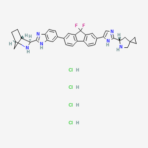 6-(7-(2-((S)-5-Azaspiro(2.4)heptan-6-yl)-1H-imidazol-5-yl)-9,9-difluoro-9H-fluoren-2-yl)-2-((1R,3S,4S)-2-azabicyclo(2.2.1)heptan-3-yl)-1H-benzo(d)imidazole tetrahydrochloride