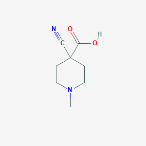 molecular formula C8H12N2O2 B3187484 4-Cyano-1-methylpiperidine-4-carboxylic acid CAS No. 1542938-62-4