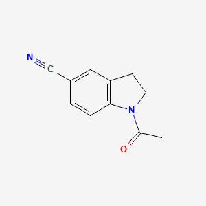 molecular formula C11H10N2O B3187565 1-Acetylindoline-5-carbonitrile CAS No. 15861-29-7