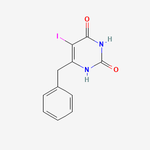 molecular formula C11H9IN2O2 B3187657 6-benzyl-5-iodo-1H-pyrimidine-2,4-dione CAS No. 16290-64-5