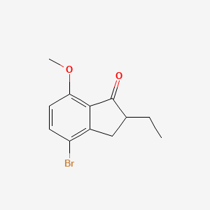 molecular formula C12H13BrO2 B3187843 4-Bromo-2-ethyl-7-methoxy-2,3-dihydro-1H-inden-1-one CAS No. 177362-58-2