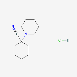 molecular formula C12H21ClN2 B3188090 Cyclohexanecarbonitrile, 1-piperidino-, hydrochloride CAS No. 1934-67-4